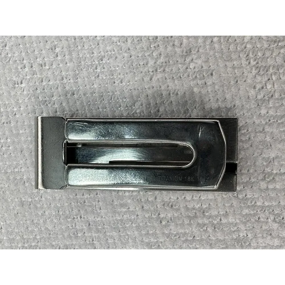 Stainless Steel Titanium 18k Gold‎  Money Clip 2” USED, Signed MJYX